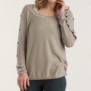 Matilda Jane Dove Sweater Beige Knit Top with Button Accents